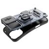 For iPhone 16 Case Ring Kickstand PC+TPU Phone Cover with Lens Shield