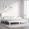 VidaXL Bed Frame with Headboard White Super King Solid Wood 3193742