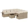 VidaXL Salon de Jardin avec Coussins 9 pcs, Canapés de Patio, Ensemble de Meubles, Mobilier de Terrasse Extérieur, Beige 3252295