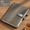 A5 Thickened Business Leather Buckle Notepad, Student Study Notebook, Work Meeting Record Book, Diary, 100 Sheets 200 Pages