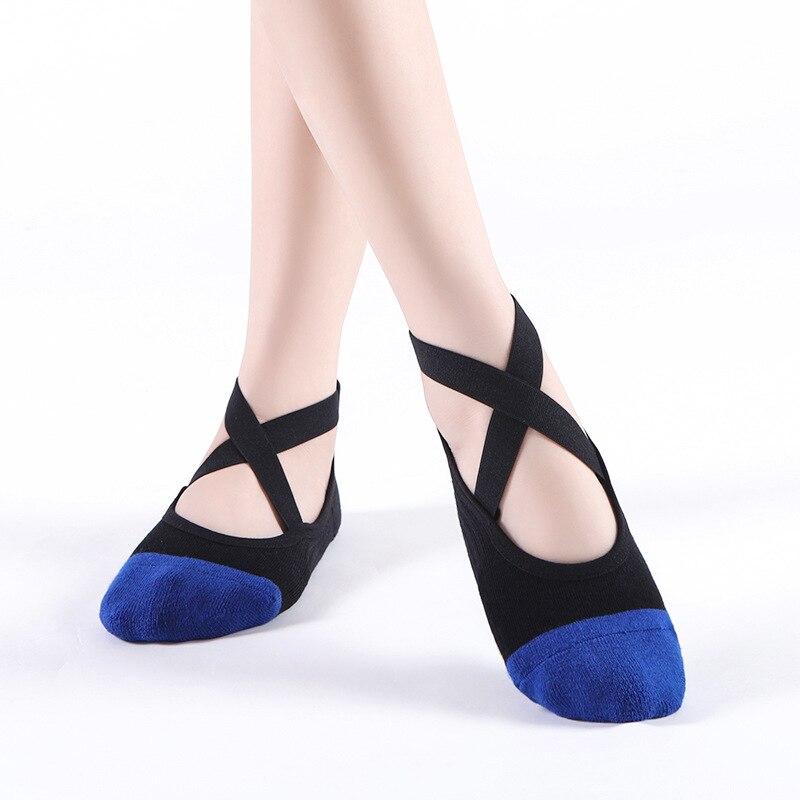 Женские носки для йоги с пятью пальцами, силиконовые нескользящие бандажные носки для балета, пилатеса, дышащие хлопковые спортивные носки с открытой спиной для танцев в помещении