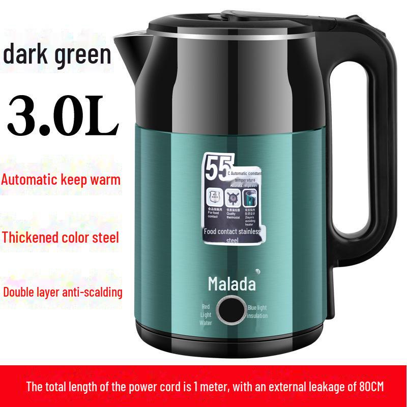 Электрический чайник Wanlida: Нержавеющая сталь, постоянная температура, большая вместимость, многофункциональность, автоматическое отключение питания.