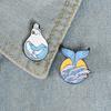 Adorable Cartoon Whale Animal Brooch Stylish Alloy Pin Unique Tail Design For Fashion