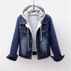 Women's Winter Warm Denim Jacket Hooded Casual Short Jacket Lined Padded Jacket