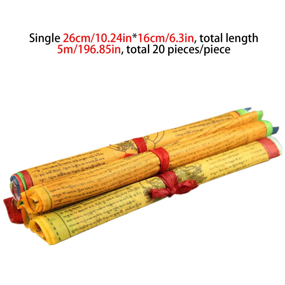 20pcs Traditional Tibetan Prayer Flags 26x16cm Buddhist Banner Tibetan Wind Horse Prayer Flags for Outdoor Peace Meditation