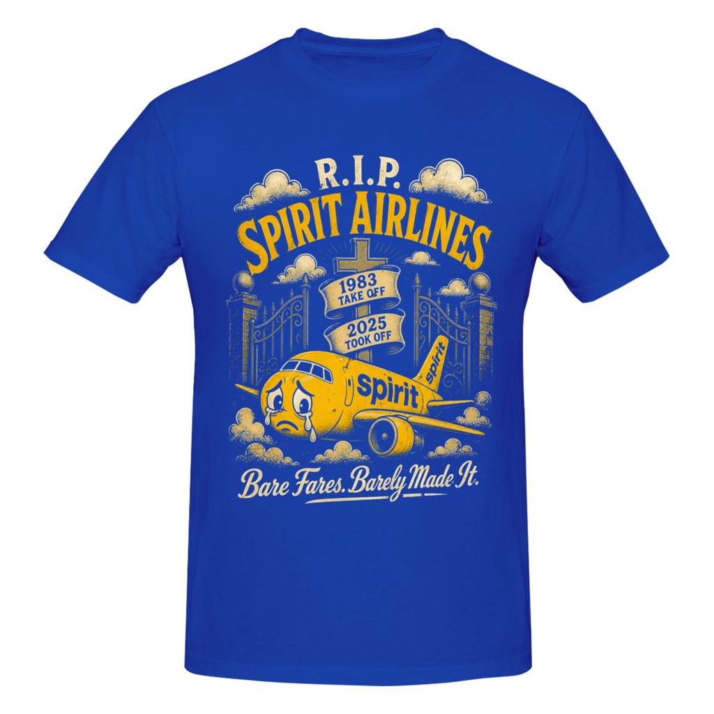 Унисекс RIP Spirit Airlines 19832026 Смешная футболка 2026 Винтажная хлопковая футболка с круглым вырезом Мужская