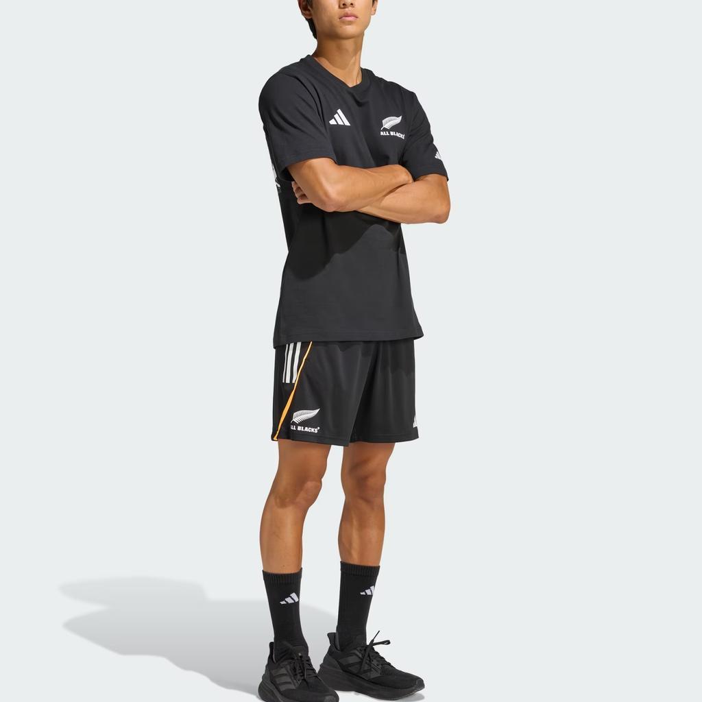 Adidas X Marvel Коллаборация Регби FW25 Пуловер с круглым вырезом Регби All Blacks Вязаная футболка с коротким рукавом Мужские топы JV9968