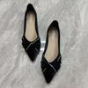 Comfortable and Elegant Pointed Toe Slip-on Women's Flat Shoes Spring and Autumn High Quality Fashion Social 39 Ladies Footwear