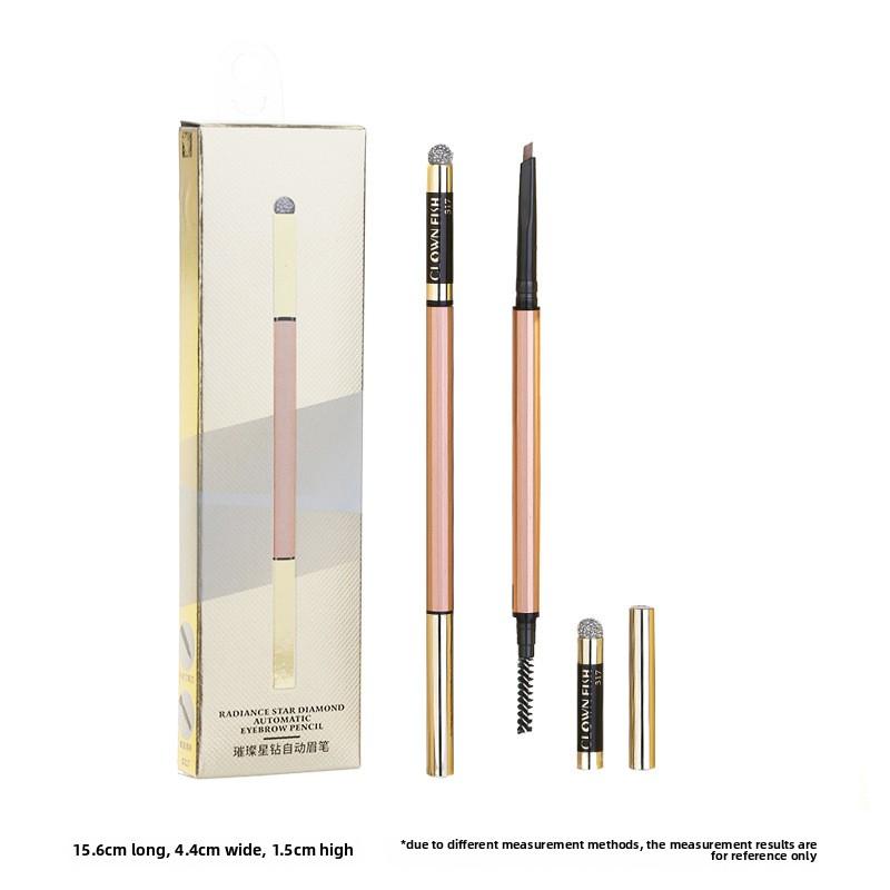 The Star Diamond Double-headed Eyebrow Pencil with A Small Cutter Core Is Long-lasting Waterproof and Does Not Fade