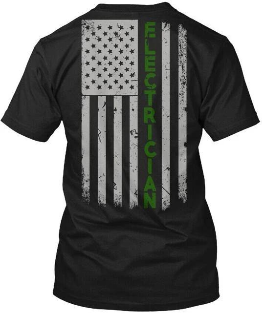 Proud Electrician Us Flag Pride T shirt Made in the USA Size S to 5XL
