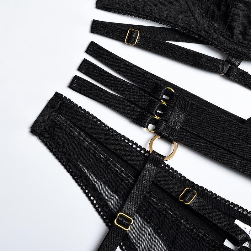 Aduloty Черный бюстгальтер из 3 предметов, женский пэчворк, прозрачный сетчатый комплект нижнего белья, женские сексуальные трусики, комплект нижнего белья