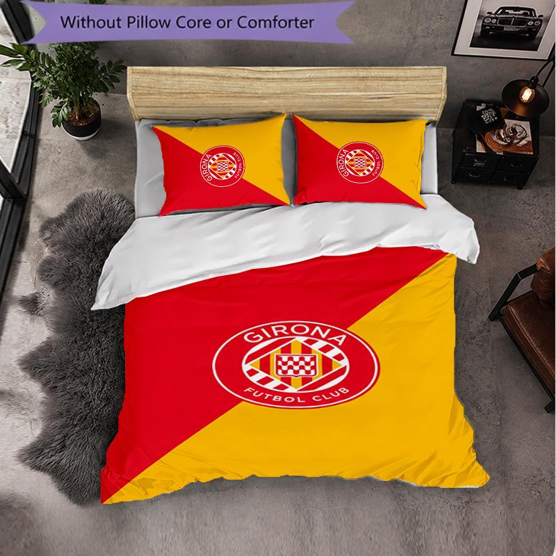 Girona FC Themed Bedding 3Pcs Duvet Cover Set Decorative Bed Linen For Teen Room Home Decoration