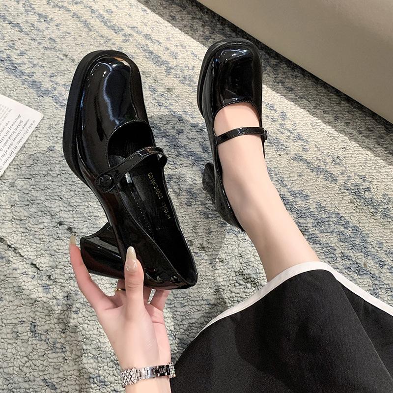 Весна и лето новинка французский ретро нишевый дизайн модное слово с квадратным носком высокий каблук Мэри Джейн одинарная обувь женская