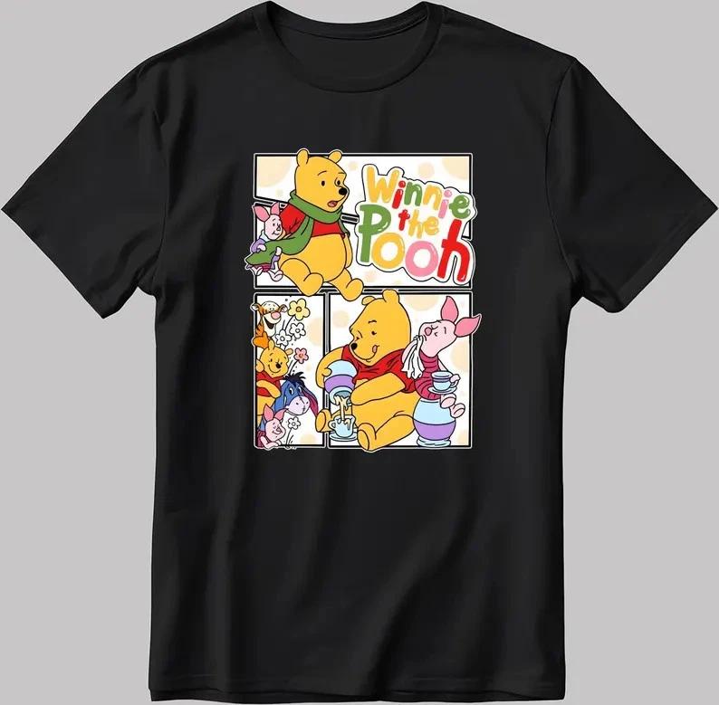 Cute Winnie The Pooh Black TShirt