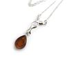 Les Trésors De Lily [N2803] - Cognac Amber 'Inspiration' Silver Necklace (rhodium-plated) - 40x10 Mm