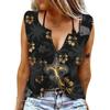 Женские майки, сексуальные летние топы без рукавов с V-образным вырезом, жилет с 3D принтом, коричневые топы с цветами