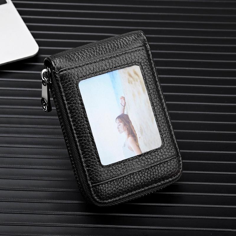 Модный VIP-держатель для удостоверений личности, кошелек из натуральной кожи, банковский кошелек для кредитных карт, женский тонкий маленький орган, сумки на молнии