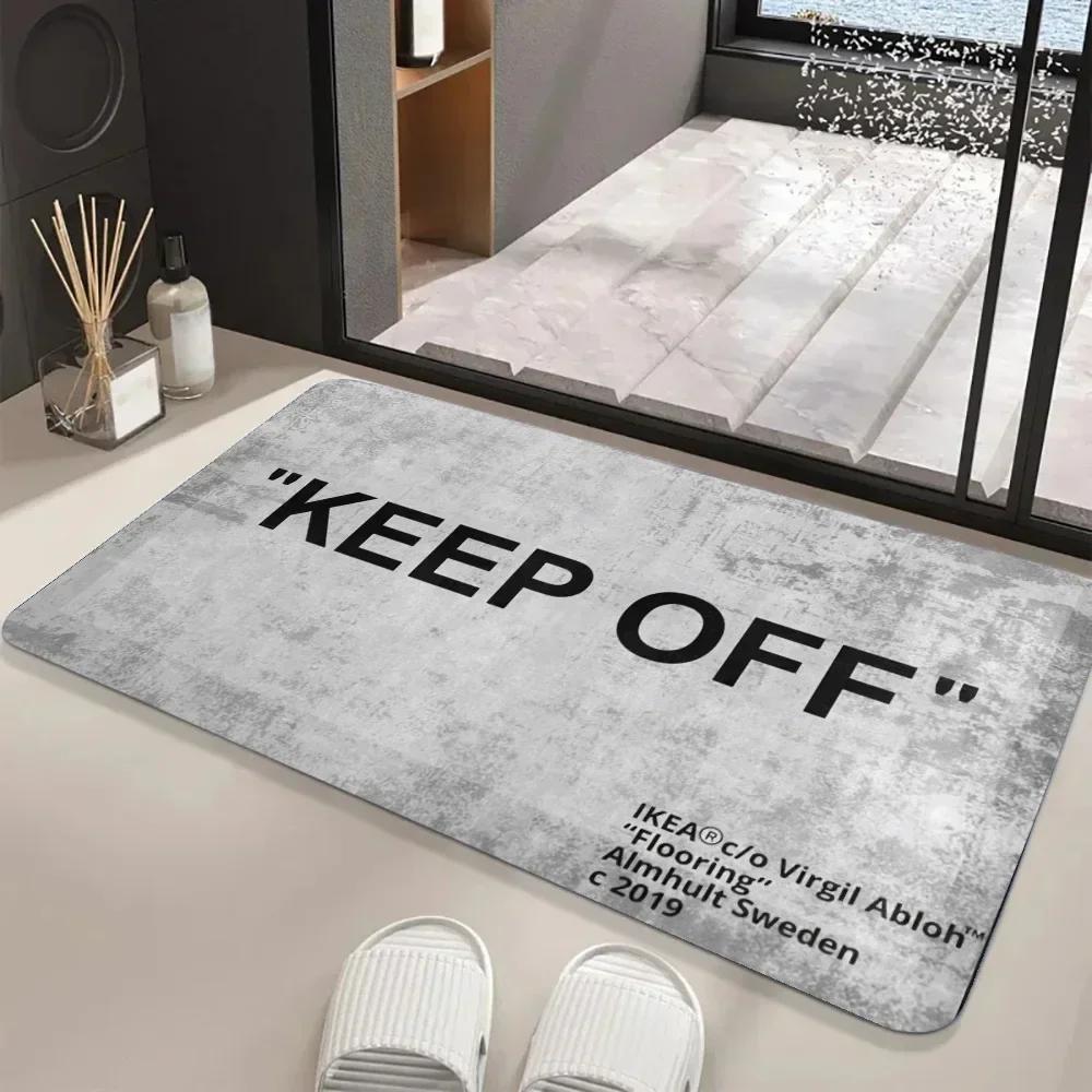 Коврики для зоны Keep Off Напольный коврик Черно-белый ковер Коврик для двери Коврик для кровати Диван Украшения Защитите свое личное пространство