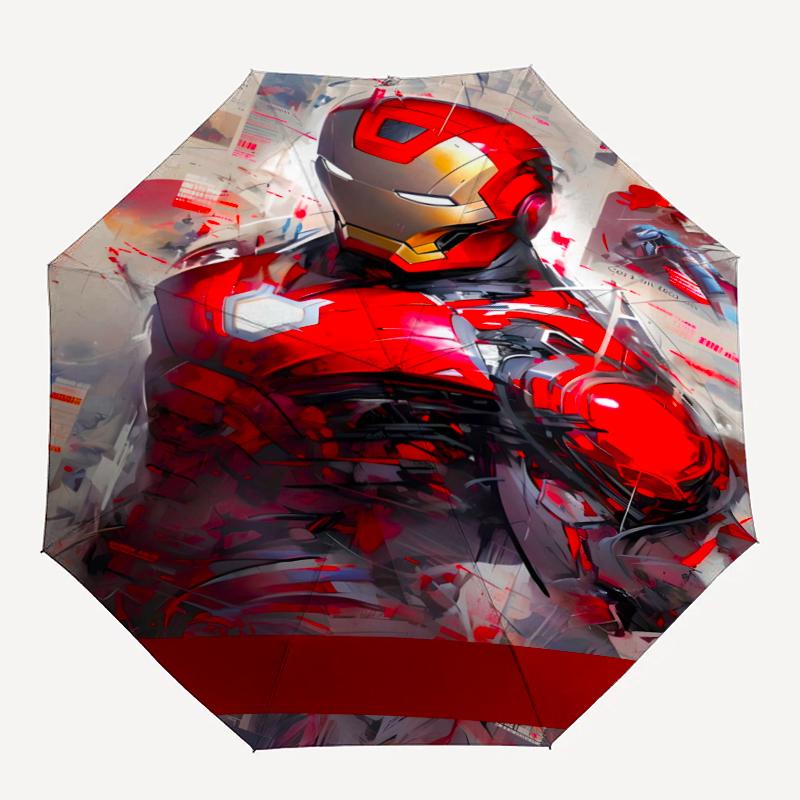 Iron Man Theme Automatic Umbrella, Lightweight & Portable, 8 Rib, Perfect for Outdoor Travel, Birthdays, Christmas, Gifts.