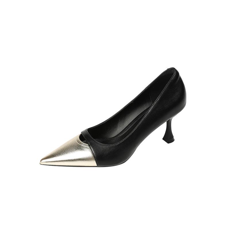 3351-2 туфли-лодочки на шпильке с острым носком, цветные, с открытой боковой частью, модные, универсальные, для банкета, женские туфли