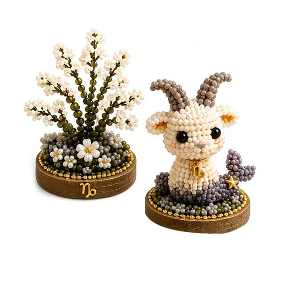 12 Zodiac Signs Bead Craft Kit DIY Beaded Garden Kit 3d Beaded Astrology Flower Kit