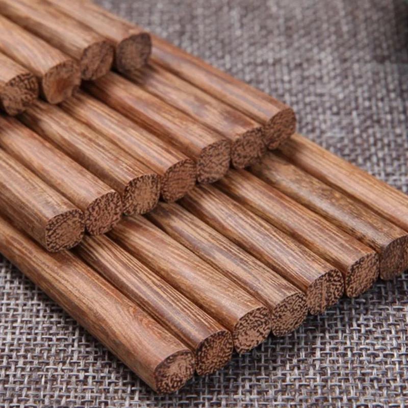 10Pairs Wooden Chopsticks Chinese Style Natural Rosewood Chopsticks Reusable New Healthy Sushi Food Stick Kitchen Utensils