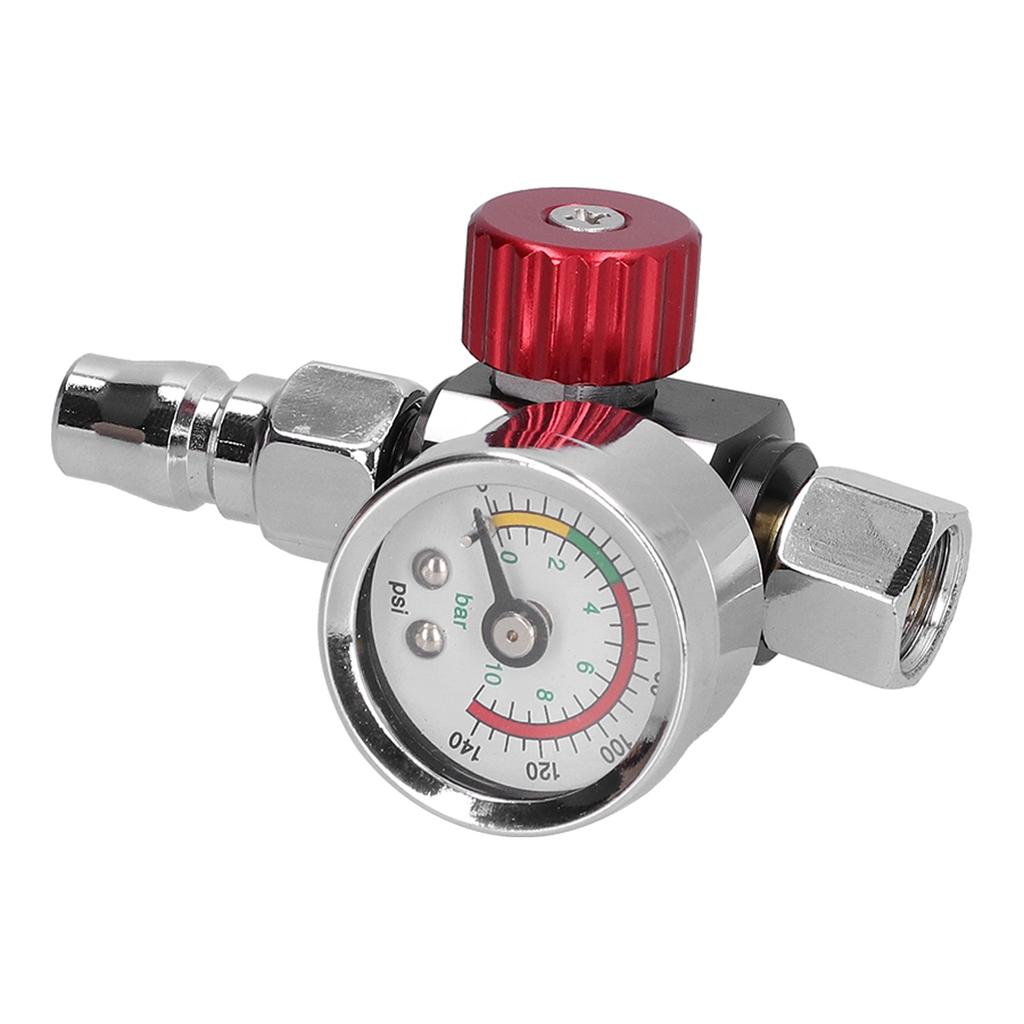 G1/4in Thread Spray Paint Gun Air Pressure Regulator Pressure Regulating Adjusting Valve Gauge