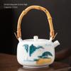 Hand-painted Japanese Style Lifting Pot Tea Pot Kung Fu Tea Set With Filter Coarse Ceramic Purple Clay Pot Ceramic Tea Pot Puer