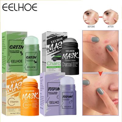 Твердая маска для лица с зеленым чаем Eelhoe, контроль жирности, чистка, удаление прыщей, увлажняющая, размазывающая маска для лица, палочка, бамбуковый уголь, твердая маска для лица, палочка