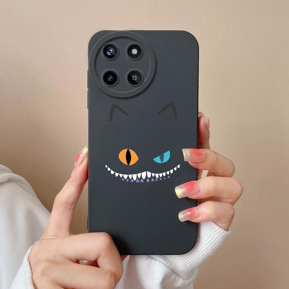 Case For OPPO Realme V15 V20 V25 V30 Narzo 50 Pro 30A 20A Liquid Soft Silicone Cartoon Pattern Shockproof Protective Matte Cute Cat For Realme Bumper