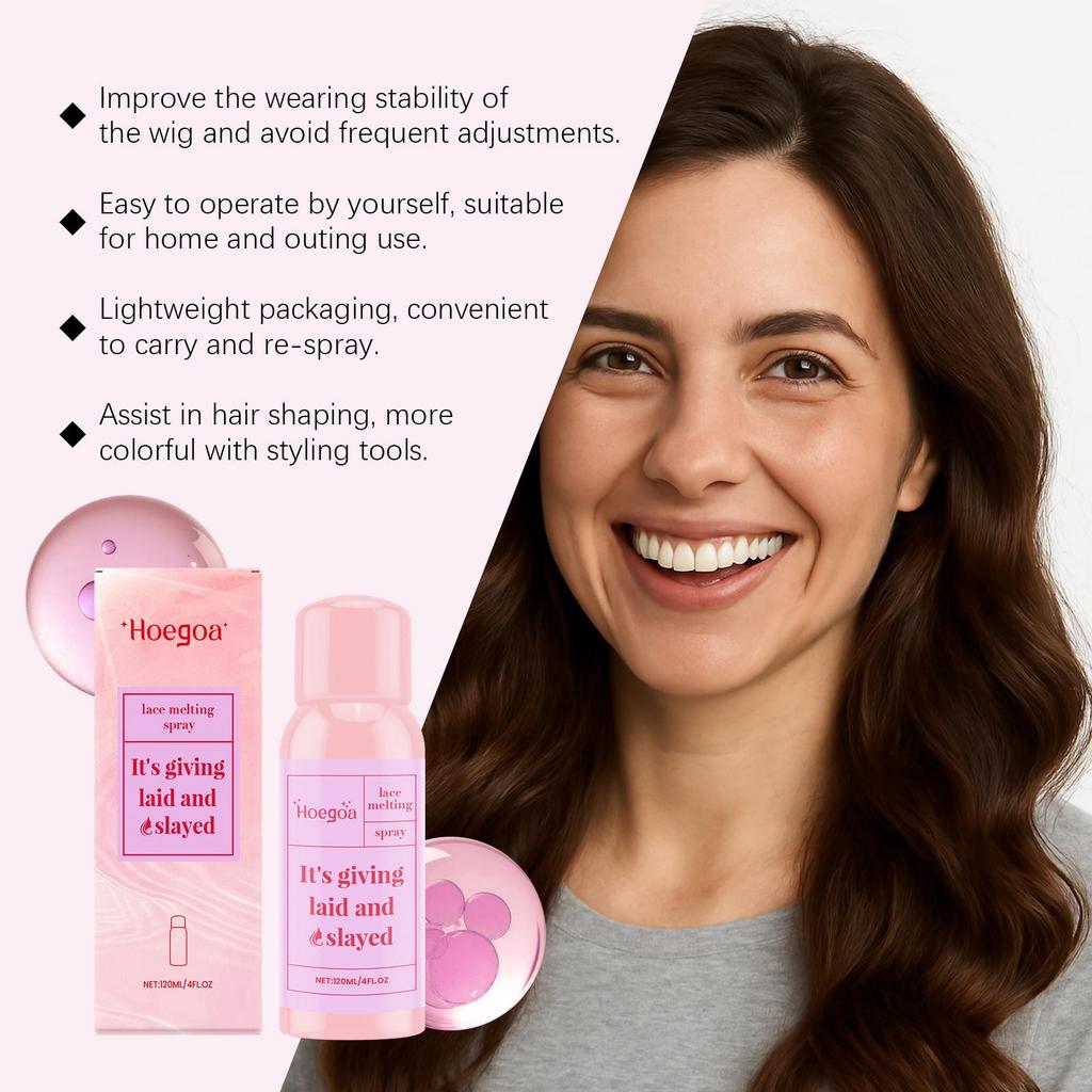 Спрей для фиксации парика, укладка кружева парика, невидимая посадка, легкий и освежающий ухаживающий спрей