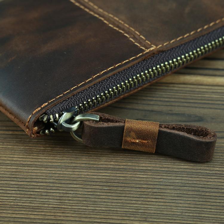 Унисекс Винтажный Кожаный Кошелек для Монет Ручной Работы Мини Кошелек на Молнии Держатель для Карт Компактная Дорожная Сумка для Повседневного Использования Мини Мужской Кошелек