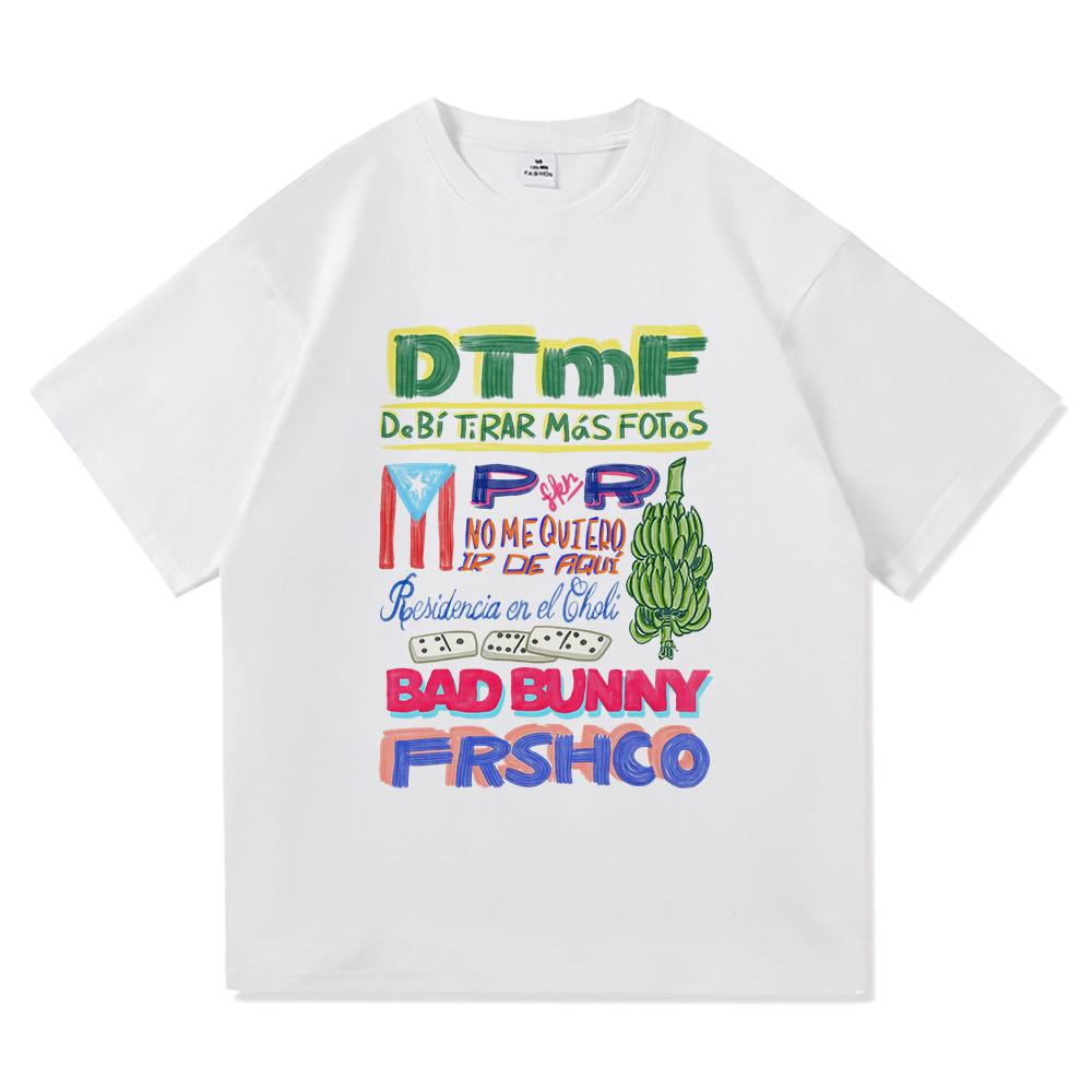 DTMF Residencia Tour Футболка Bad Bunny 20252026 Мужскаяженская Одежда Харадзюку Высококачественные Топы для Подарков Любимым Хлопковые Футболки