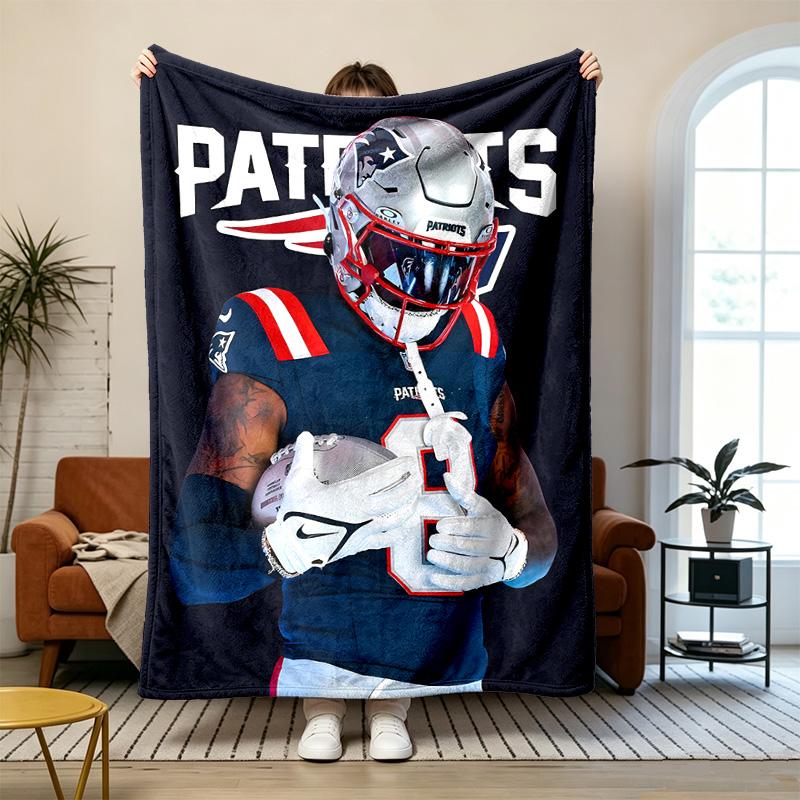 New England Patriots Soft and comfortable flannel Suitable for sofas living rooms outdoor camping travel and also makes a great anniversary gif