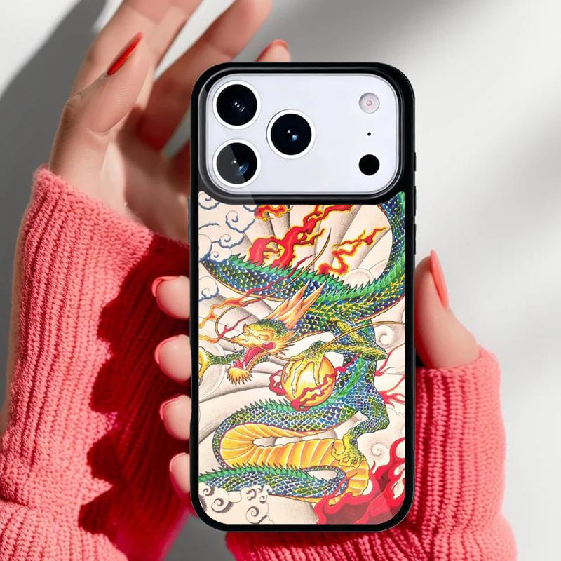 Древний японский дракон Чехол для телефона iPhone 17 16 15 14 13 Pro Max Задняя крышка для 12 11 Pro Coque