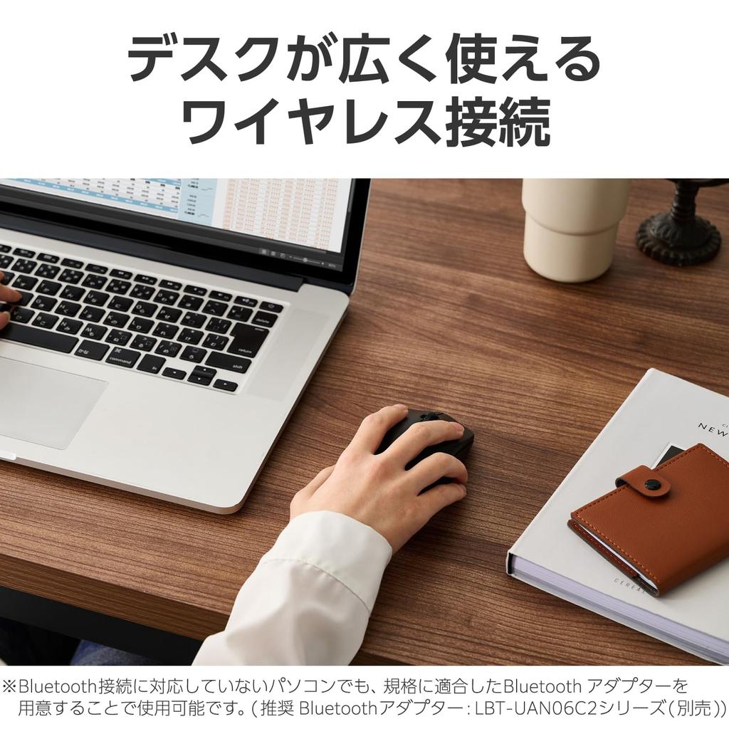 ELECOM Wireless Mouse Bluetooth L Size 3 Buttons Symmetrical Black M-LE10BRABK