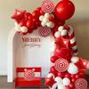 Christmas-themed Balloon Candy, Cane, Lollipop Shaped Red and White Balloon Set Decoration