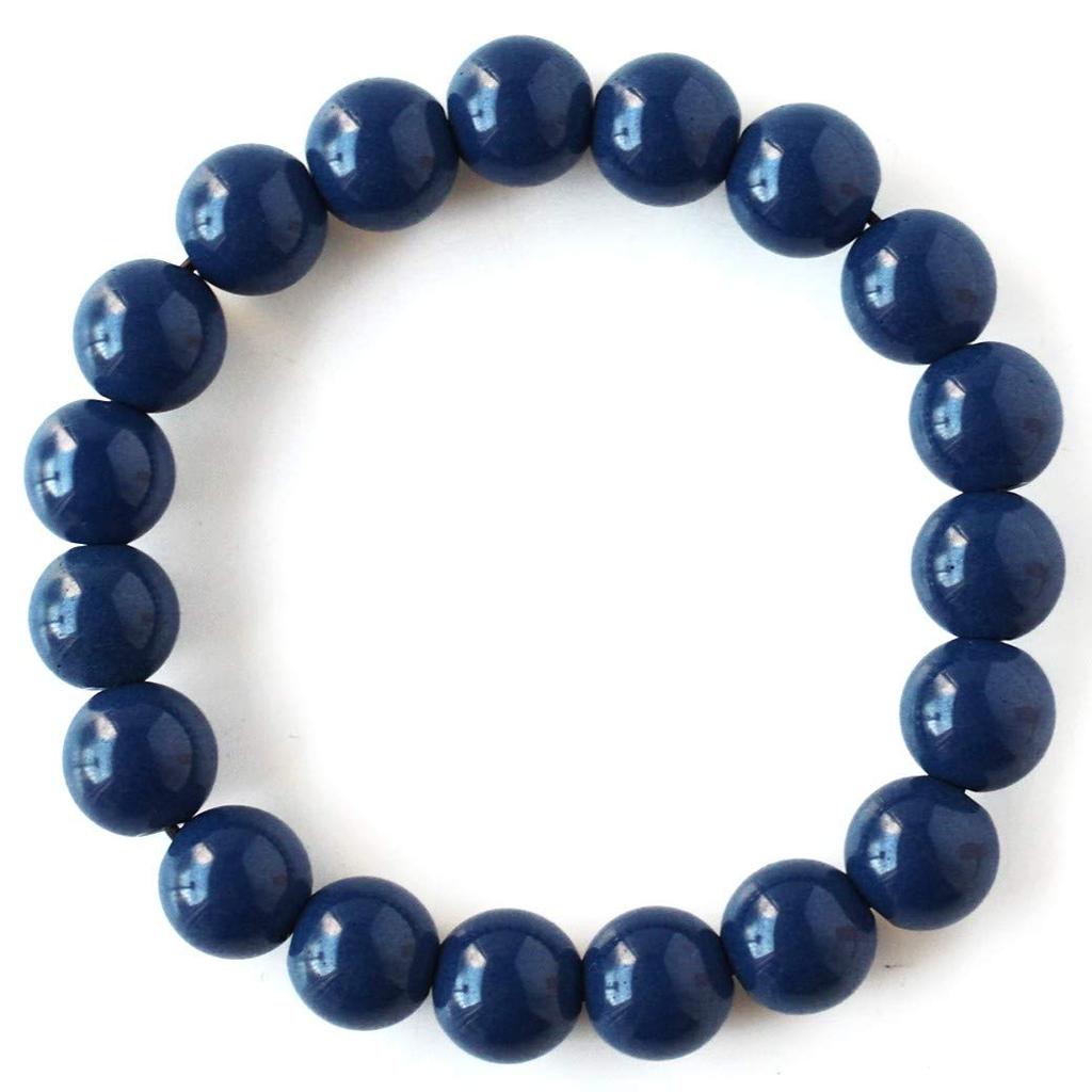 Браслет из синего хокутолита 10 мм, сделано в Тайване, внутренний диаметр синего хокутолита, измеренный с помощью радия и отрицательных ионов [ЗОЛОТОЙ КАМЕНЬ] приблизительно. 17.5cm