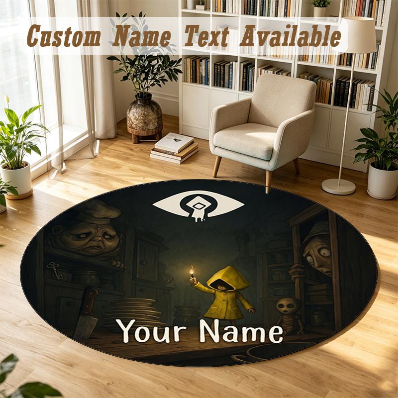 Fran Bow Personalized Round Rug Support Custom Name, Soft Home Decor Mat