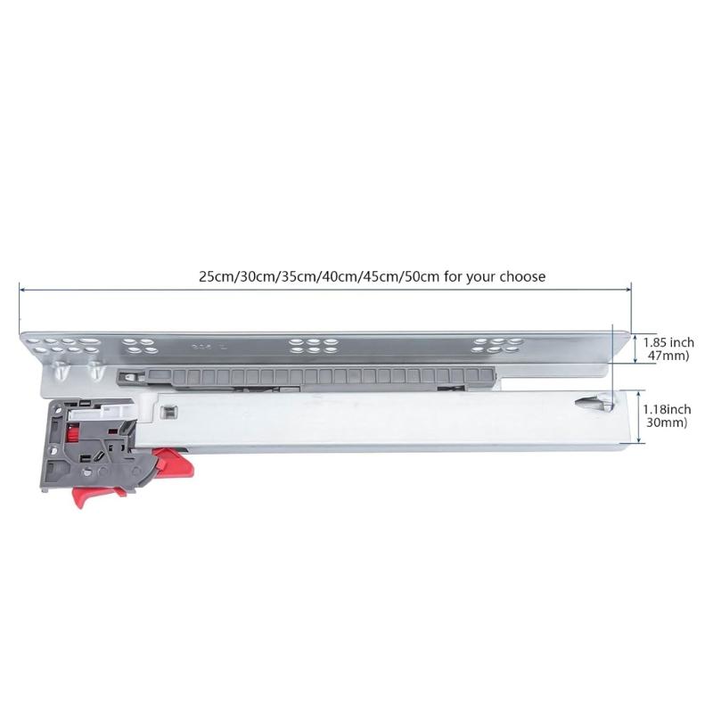Concealed Drawer Runners Soft Close Undermount Full Extension Cabinet Rails with Locking Devices Rusts Resistant Slides