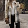 Fashion Lapel Plaid Long-sleeved Jacket Autumn and Winter Women's Single-breasted Casual Jacket