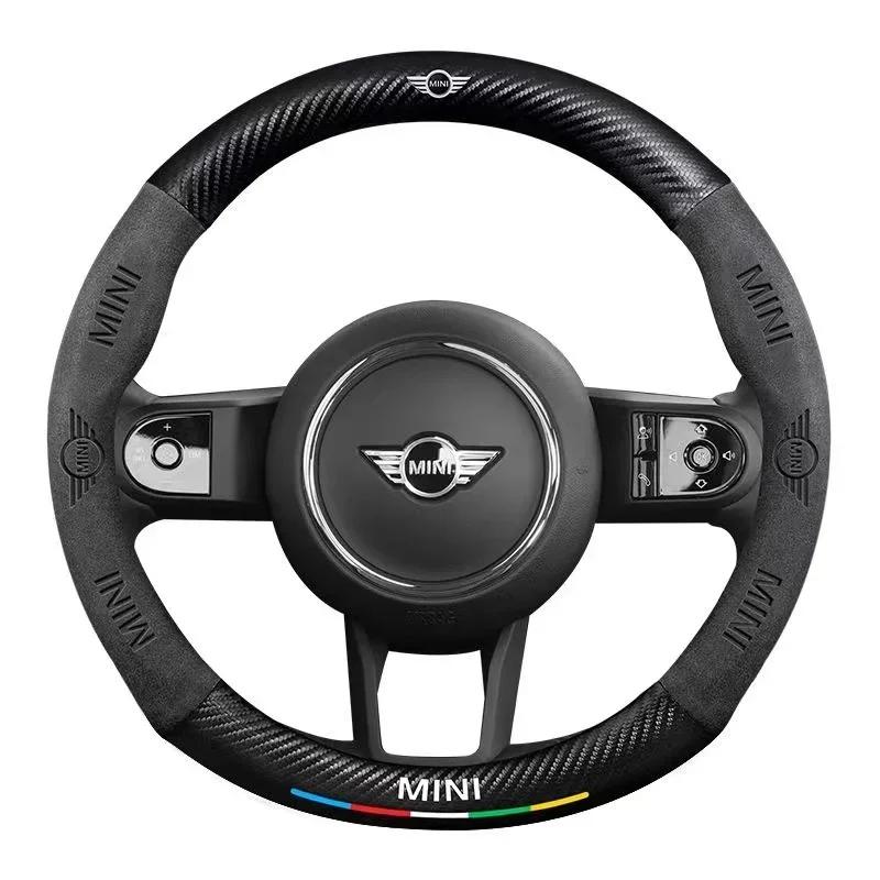3D Тиснение Логотипа Автомобиля Чехол на Руль Для Mini F54 F55 F56 F57 R55 R56 R57 R58 R59 R60 F60 Cooper Countryman Clubman JCW