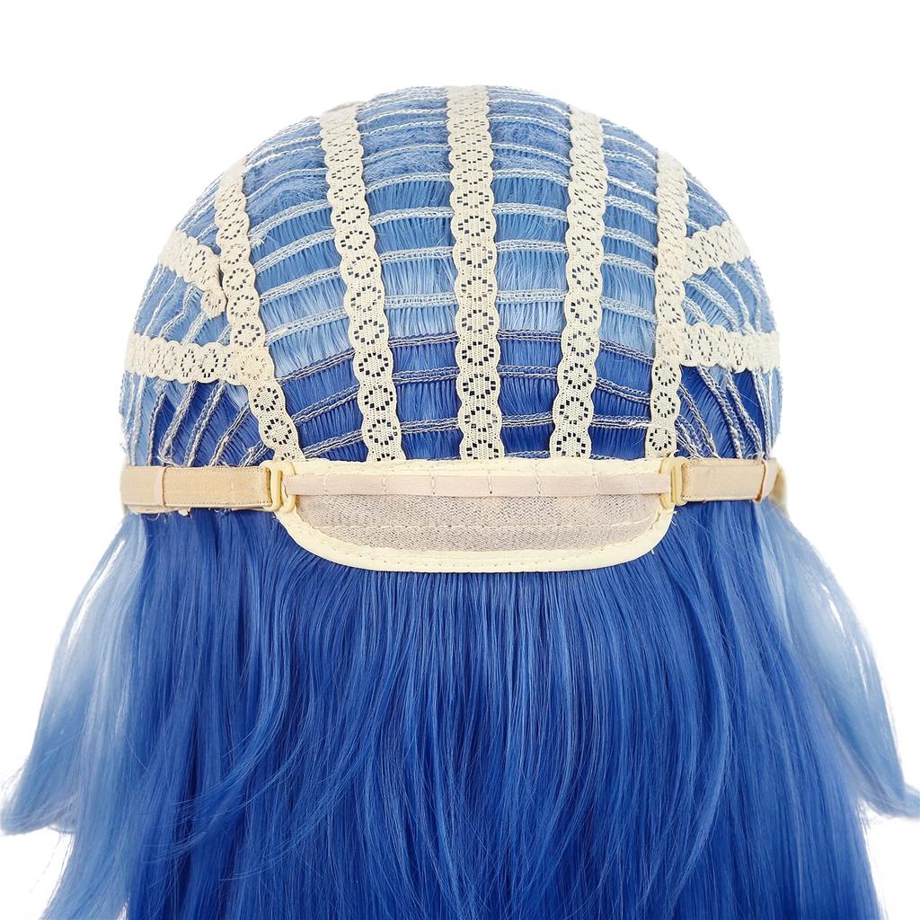 NSPSTT Genshin Impact Ли Юэ Гань Юй Косплей Гладкий и Легкий в Стиле Genshin Impact Гань Юй Глава Бессмертных (лед) Парик, Стиль, Синий,