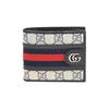 Кошелек Ophidia GG Supreme из канваса, складной, бежевый, с полосой Web, серебряная фурнитура, для унисекс, для ежедневного использования