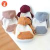 Отличное мягкое платье с карманным декором, зимнее флисовое пальто с капюшоном для двуногих домашних собак для повседневной носки для собак