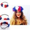 Красно-бело-синий венок из цветов на голову для торжеств, посвященных Юбилею Королевы