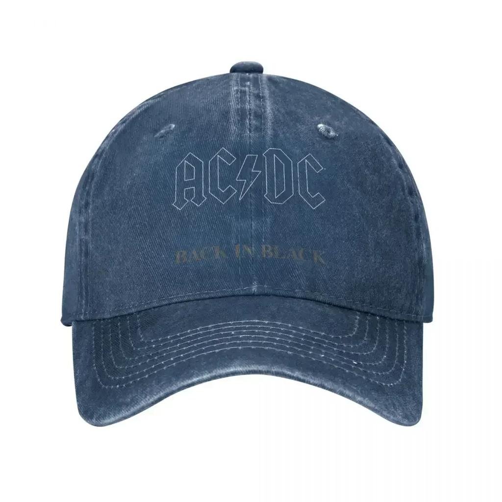 AC-DC Back In Black Unisex Style Baseball Caps Distressed Washed Hats  Casual Outdoor Summer Gift Sun