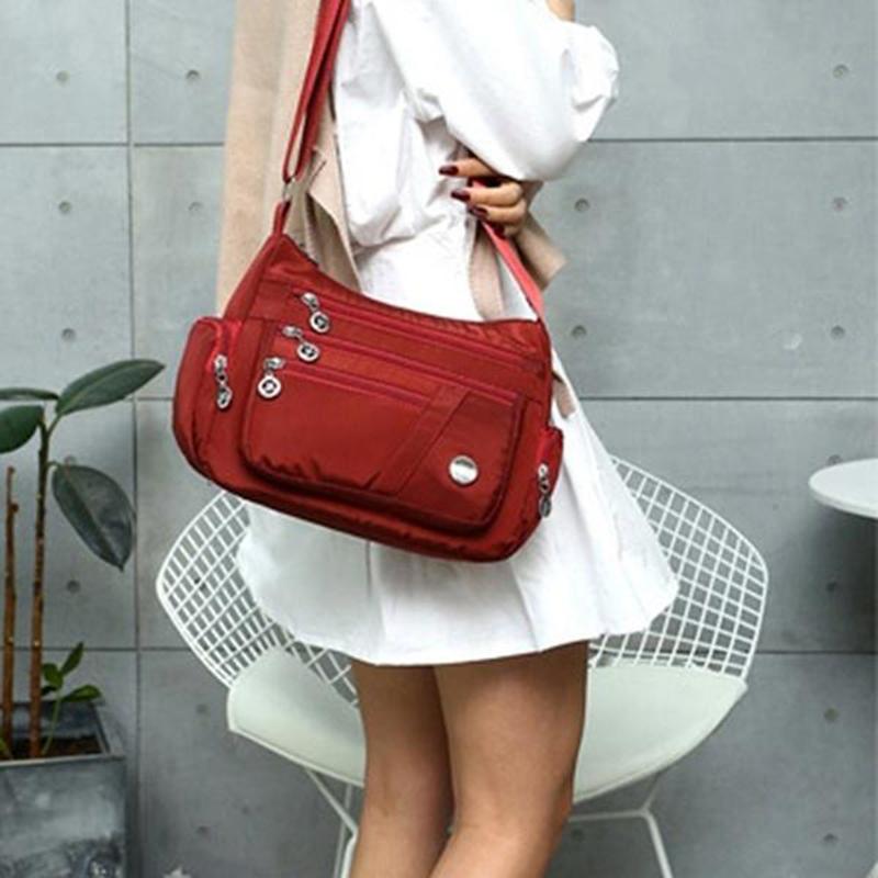 Women Shoulder Messenger Bag Waterproof Nylon Oxford Crossbody Bag Handbags Large Capacity Travel Bags Purse