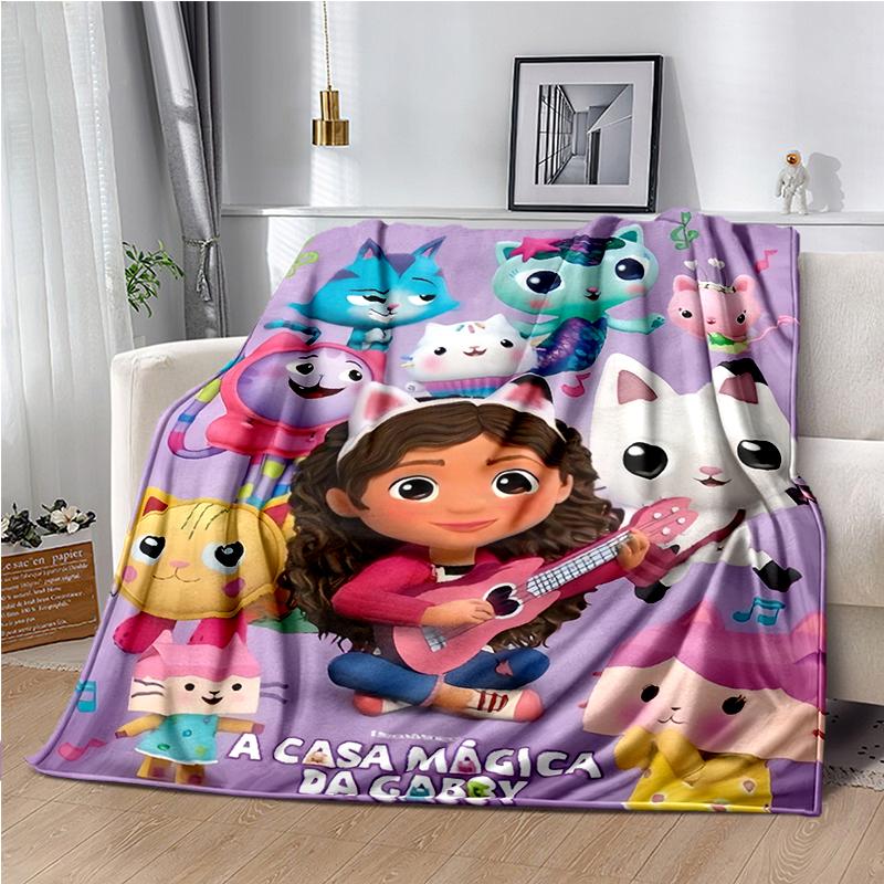 Cartoon Anime Gabby's dollhouse Cute Super Soft Throws Blanket,Warm Cozy Blanket for Bed,Sofa,Bedroom,Living Room,Travel,Camping