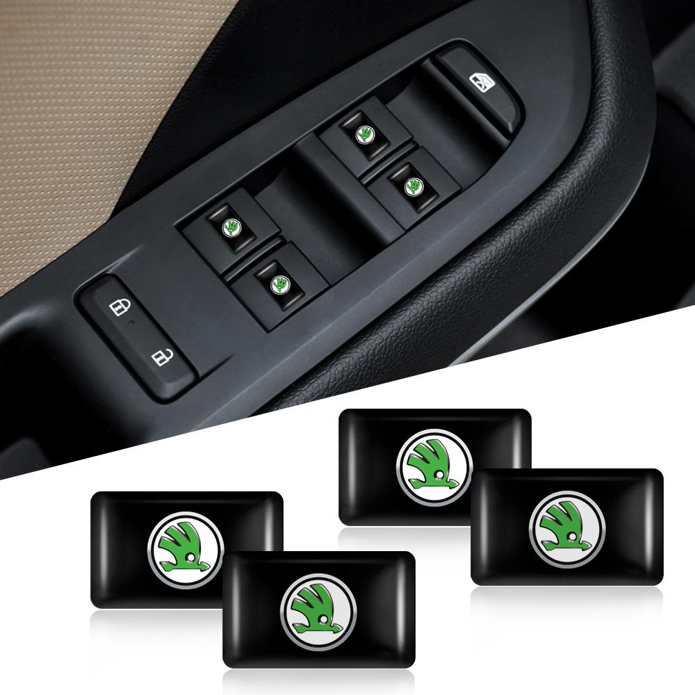 NYDM6 3D Car Epoxy Badge Interior Stickers Decoration Accessory For Skoda Kodiaq Octavia Enyaq Kamiq Scala Rapid Superb Karoq MK2 MK3